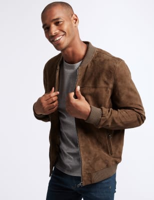 Suede best sale baseball jacket