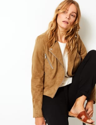 Marks and spencer faux suede clearance jacket