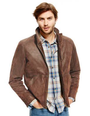 Marks & spencer mens leather clearance jackets