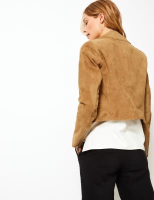 Suede Biker Jacket Per Una M S