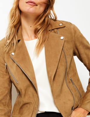 Long suede hotsell biker jacket