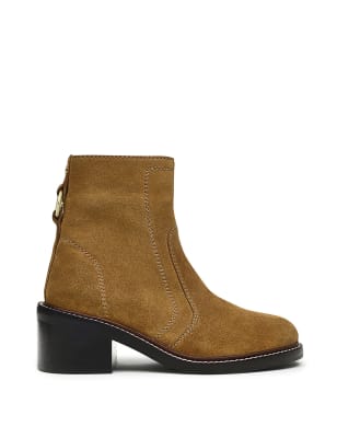 Suede Block Heel Ankle Boots, Radley