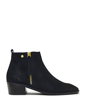 Suede Block Heel Ankle Boots Image 2 of 4