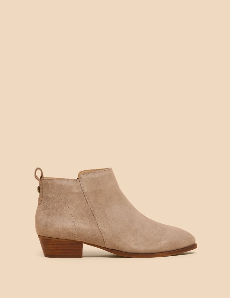 Suede Block Heel Ankle Boots 2 of 4