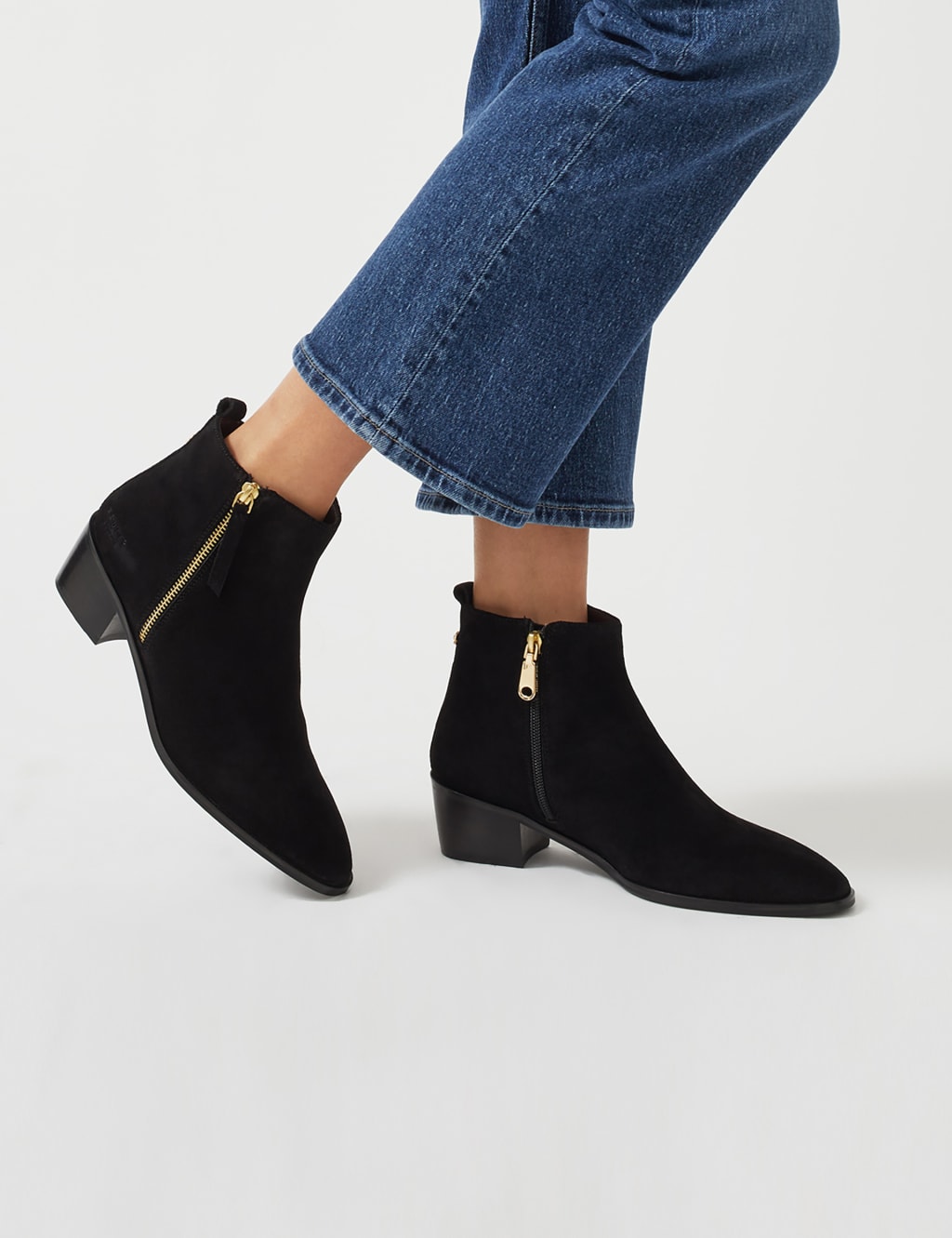 Suede Block Heel Ankle Boots 3 of 4