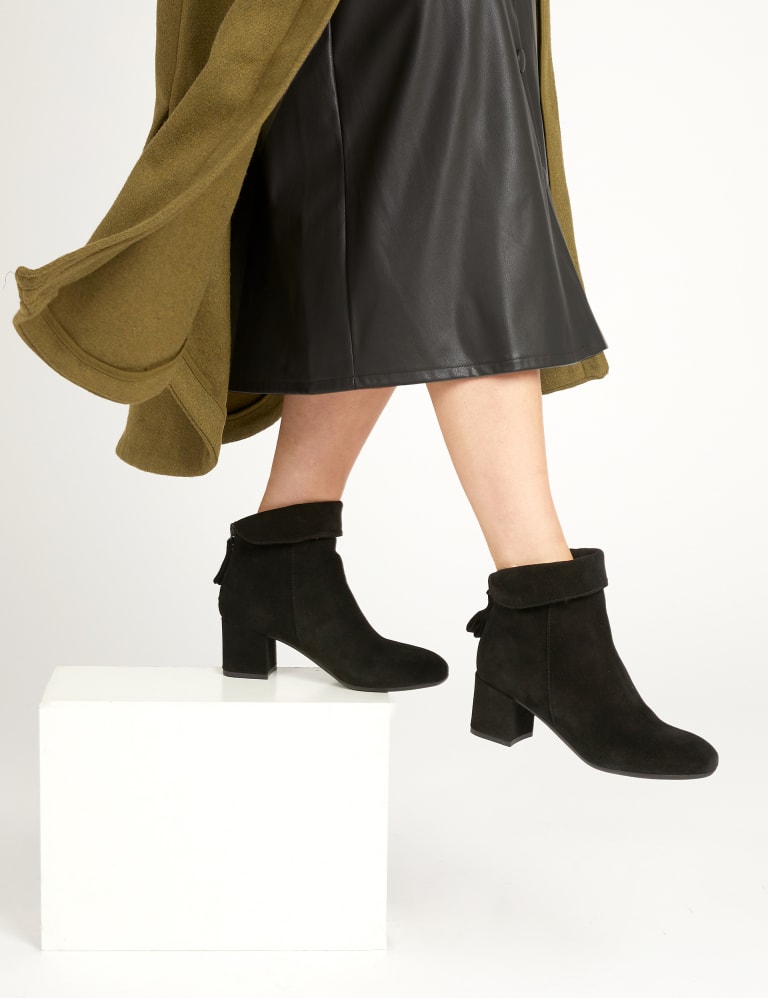 Suede Block Heel Ankle Boots 1 of 5