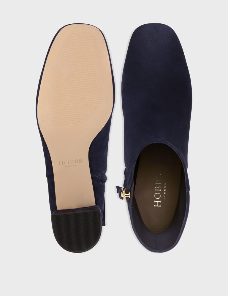 Suede Block Heel Ankle Boots
