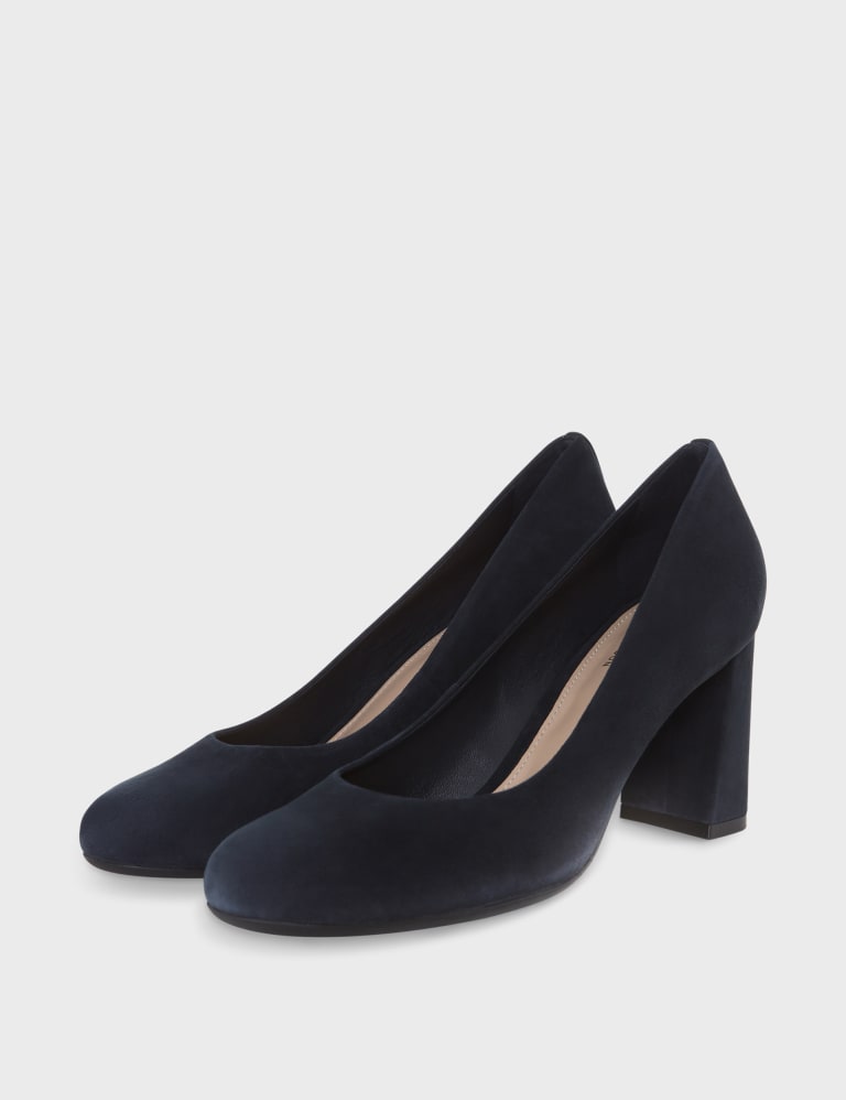 Suede Block Heel Court Shoes 2 of 6