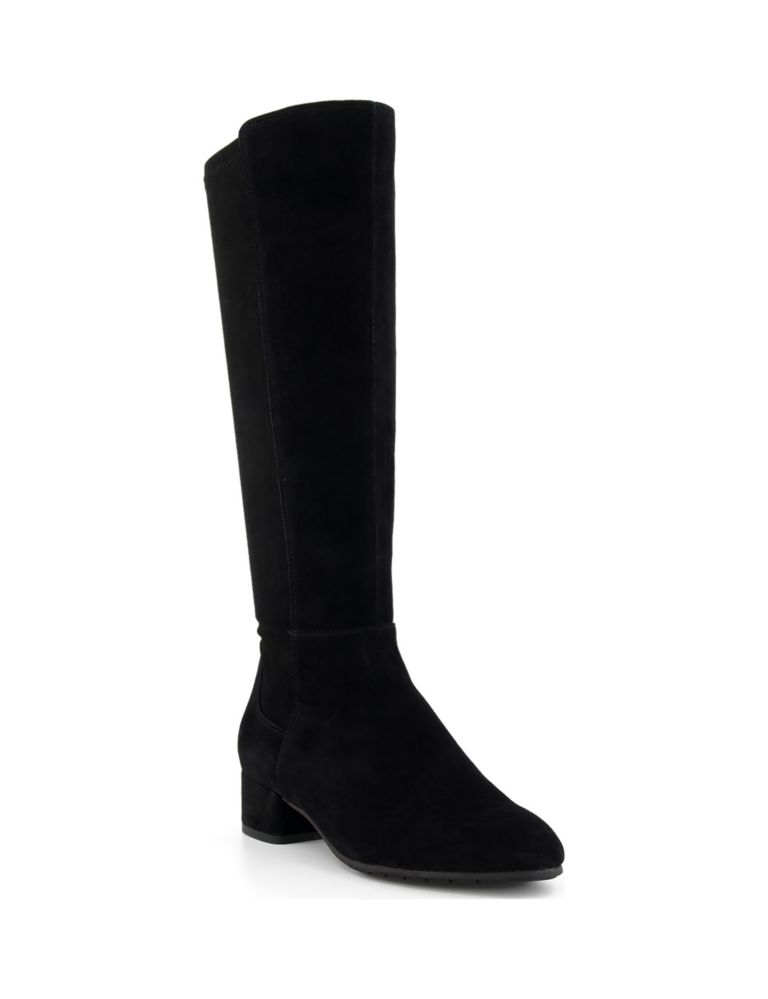 Suede Block Heel Knee High Boots | Dune London | M&S