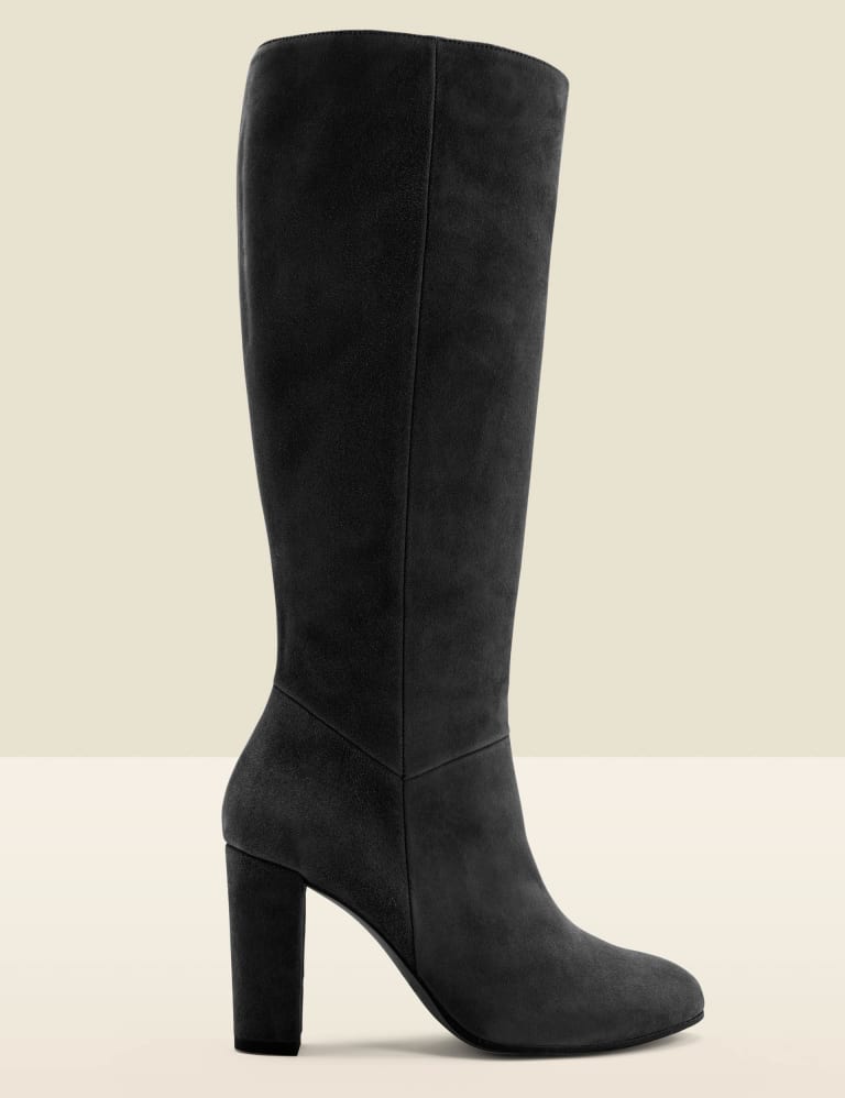 Suede Block Heel Knee High Boots 3 of 3