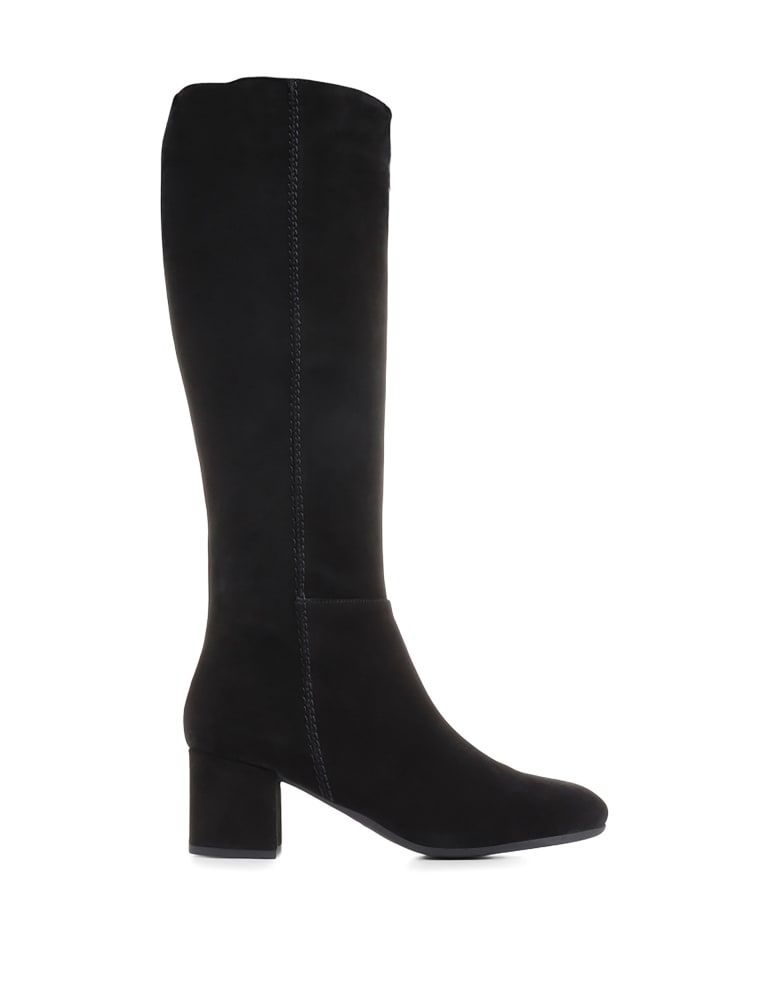 Suede Block Heel Knee High Boots Jones Bootmaker M S