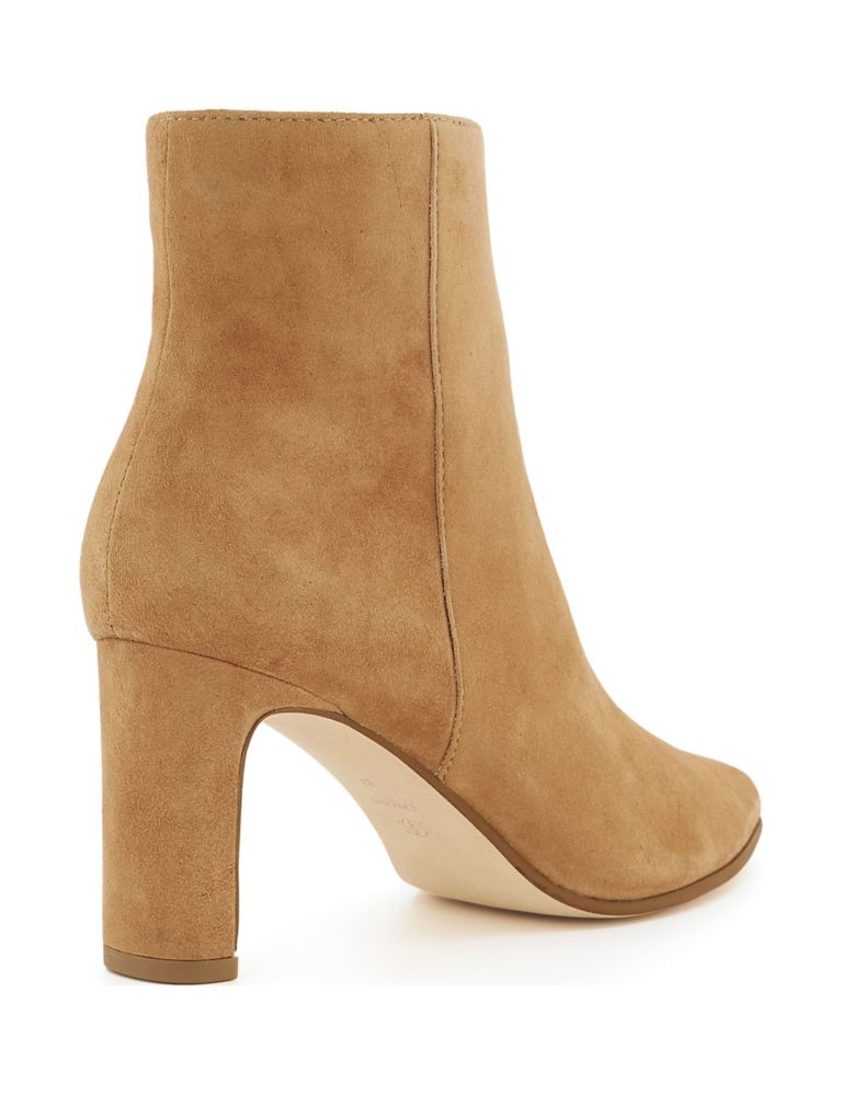 Suede Block Heel Pointed Ankle Boots 3 of 5