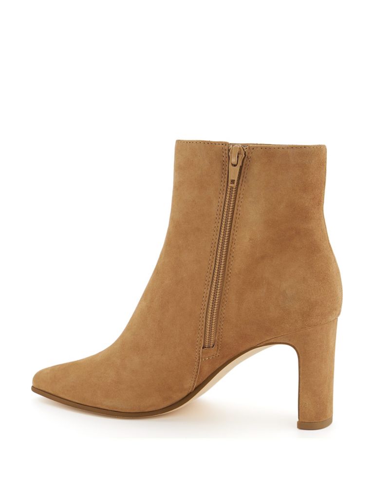 Suede Block Heel Pointed Ankle Boots 4 of 5
