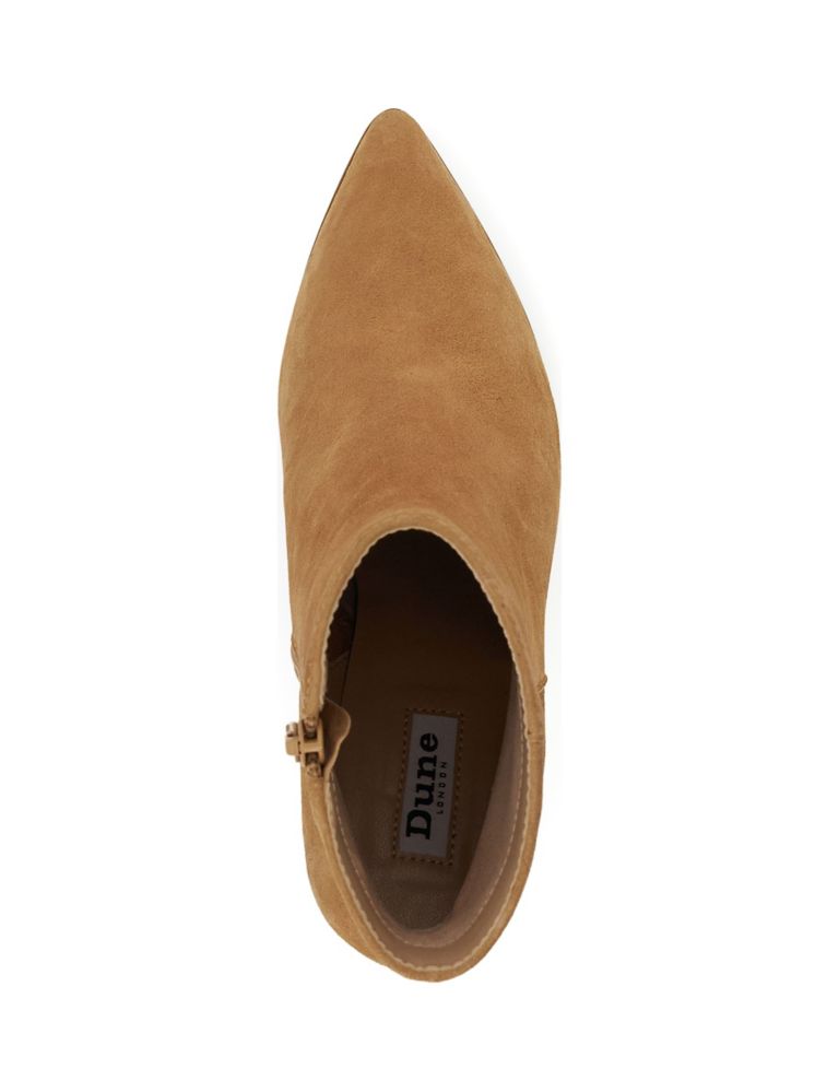 Suede Block Heel Pointed Ankle Boots 5 of 5