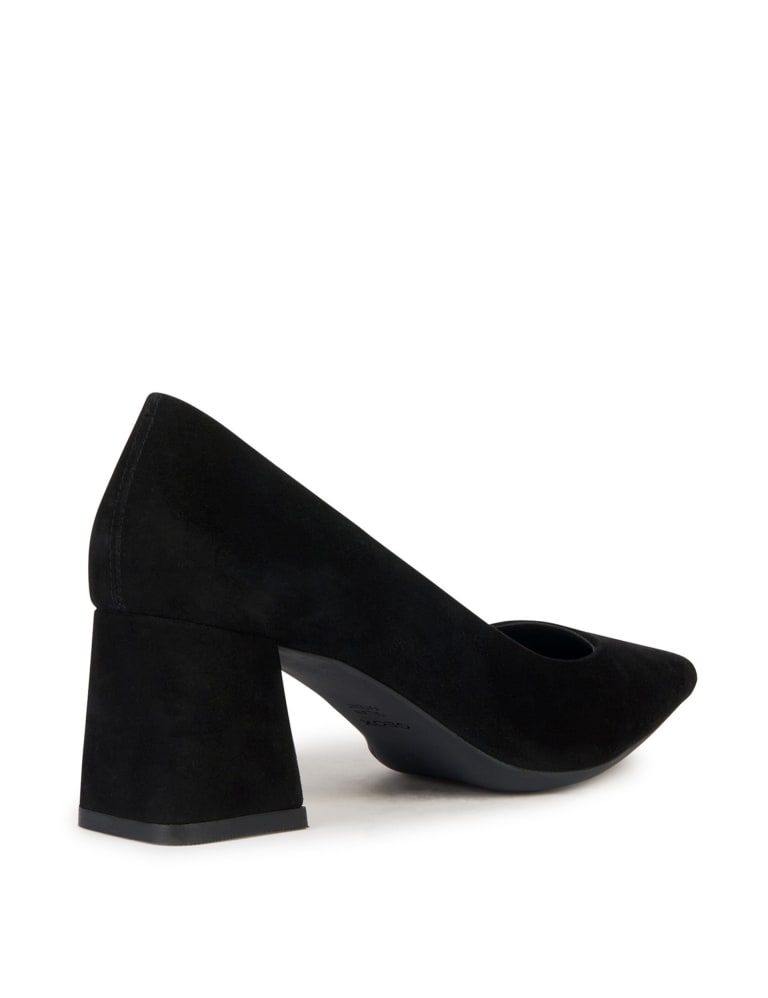 Black suede block best sale heels