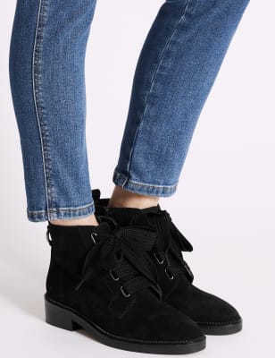 M&s blue suede ankle on sale boots