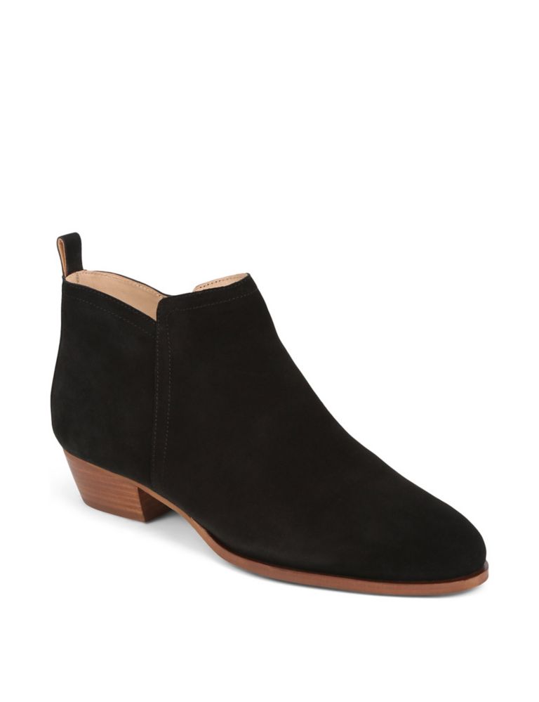 Suede Block Heel Round Toe Ankle Boots 4 of 7
