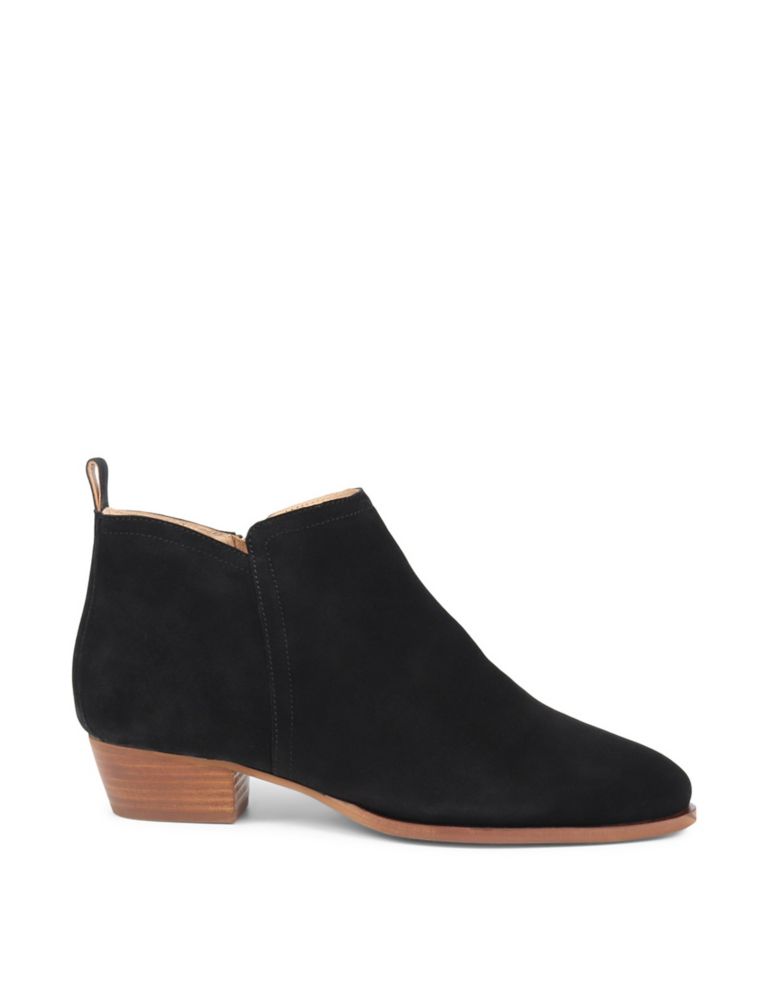 Suede Block Heel Round Toe Ankle Boots 3 of 7
