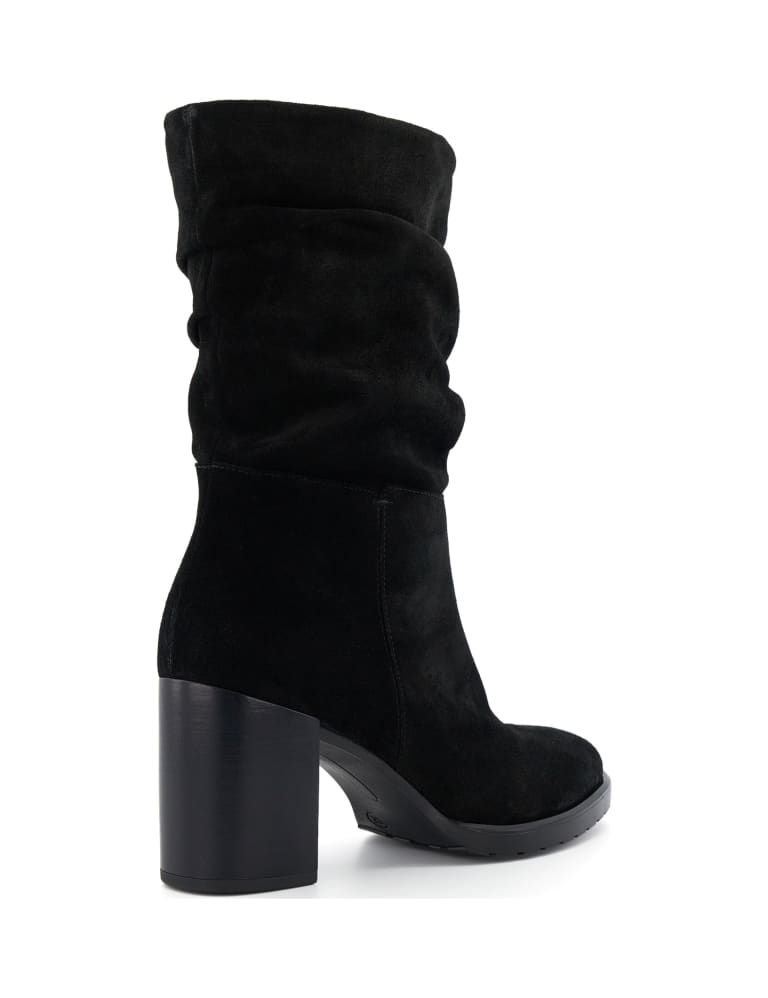 Suede Block Heel Round Toe Boots 3 of 4