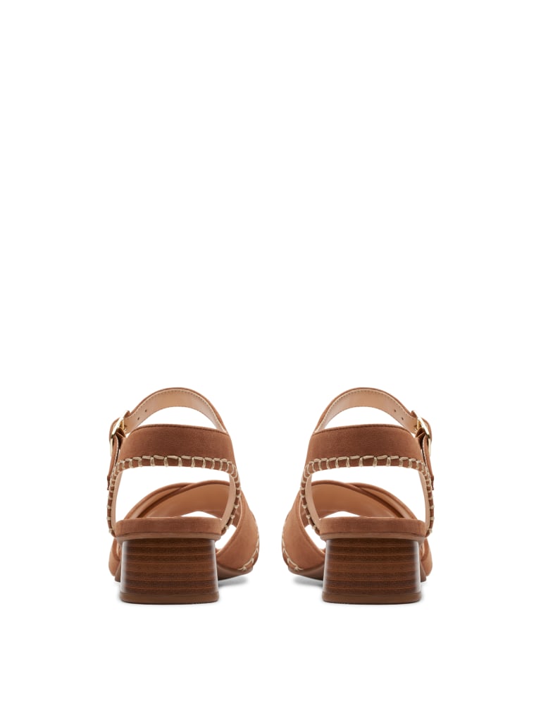 Suede Block Heel Sandals