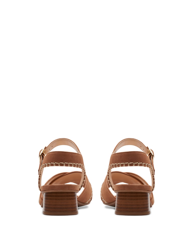 Suede Block Heel Sandals 5 of 6