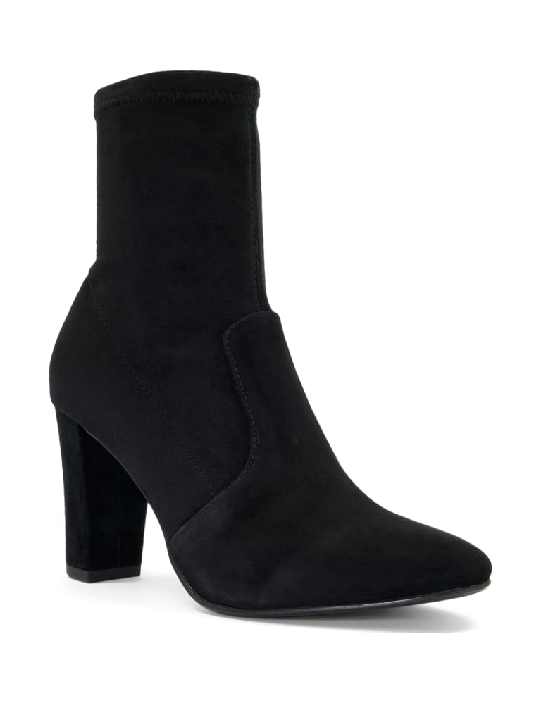 Sock boots with block discount heel