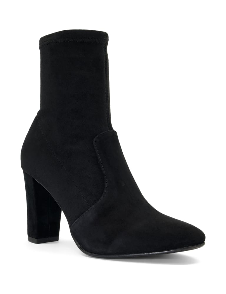 Suede Block Heel Sock Boots 2 of 5