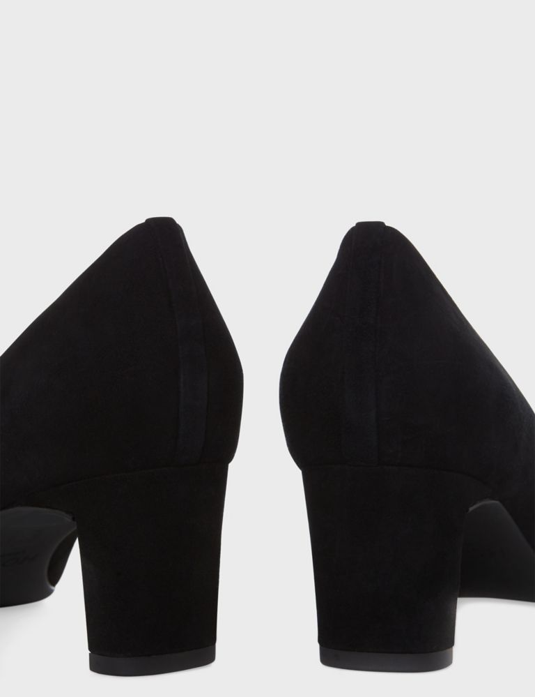 Suede Block Heel Square Toe Court Shoes 4 of 6