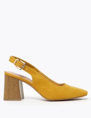 square toe slingback heels