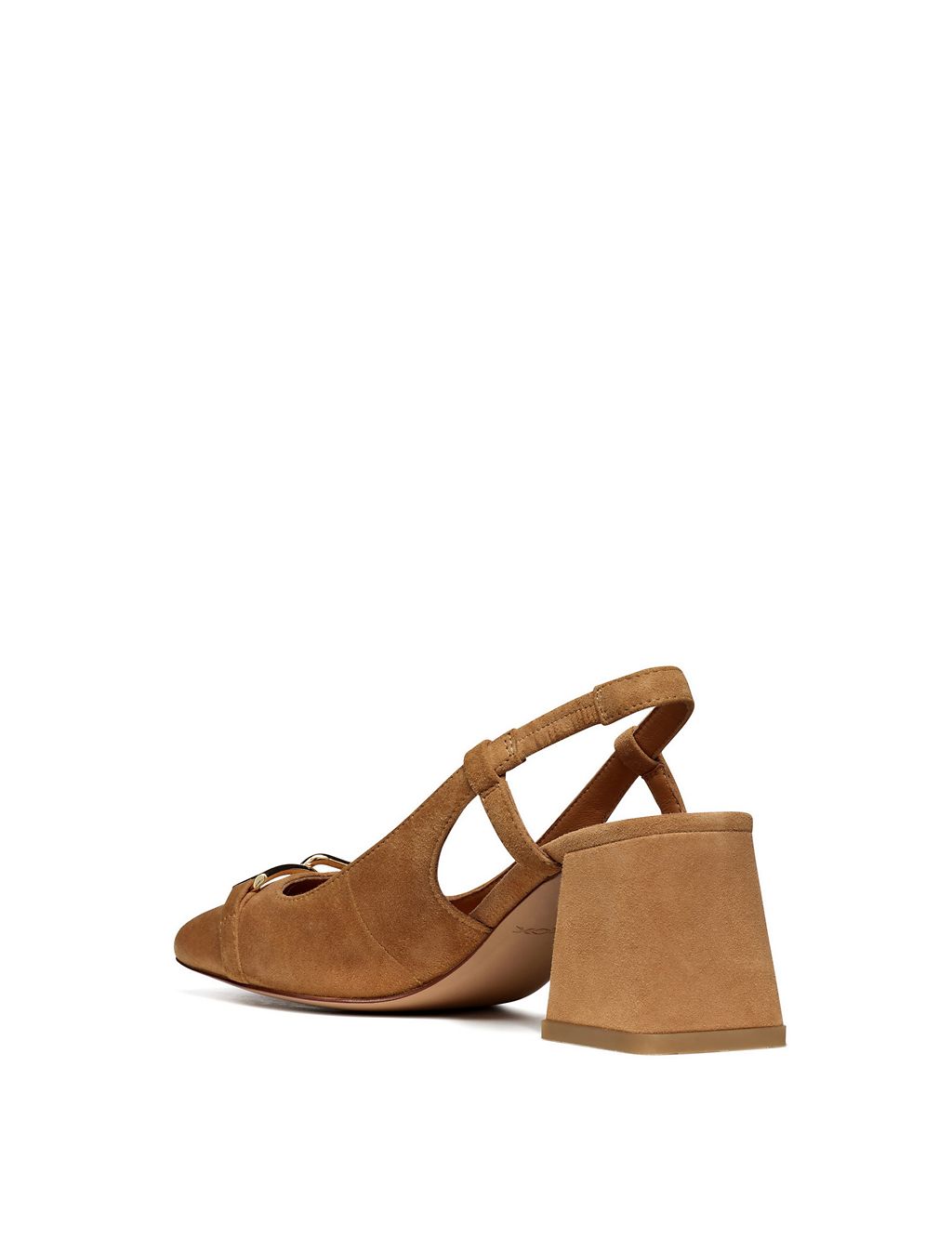 Suede Block Heel Square Toe Slingback Shoes 2 of 6
