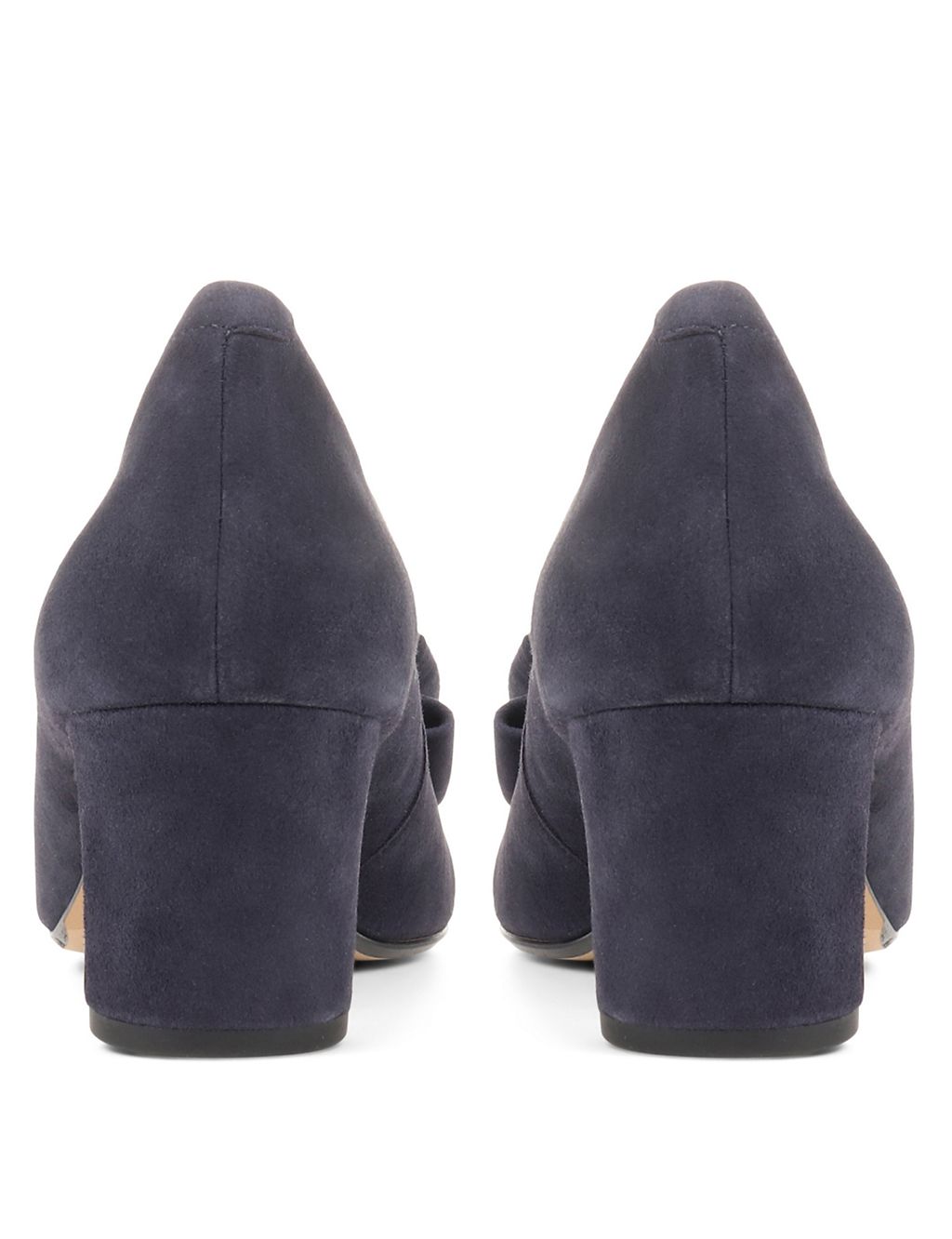 Suede Bow Block Heel Court Shoes 7 of 7