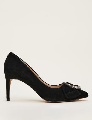 Marks and spencer black court sale shoes