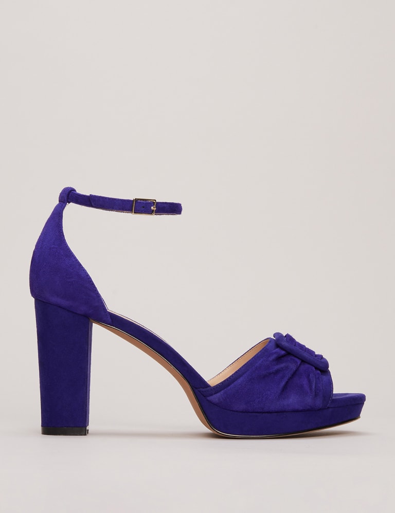 Suede Buckle Ankle Strap Platform Sandals Phase Eight M S