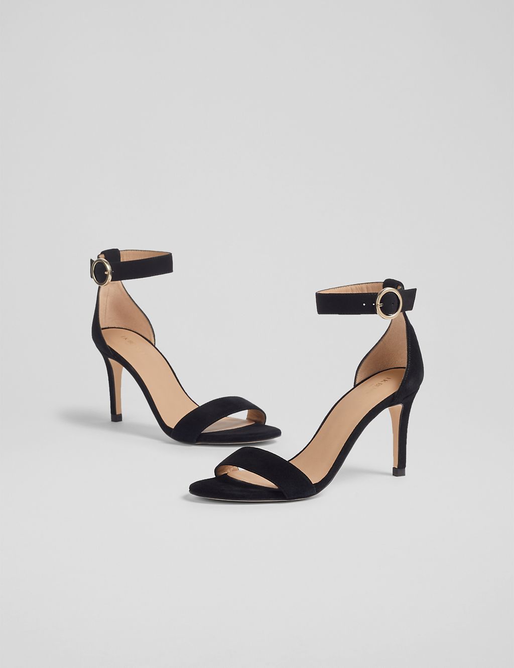 Suede Buckle Ankle Strap Stiletto Heel Sandals 2 of 4