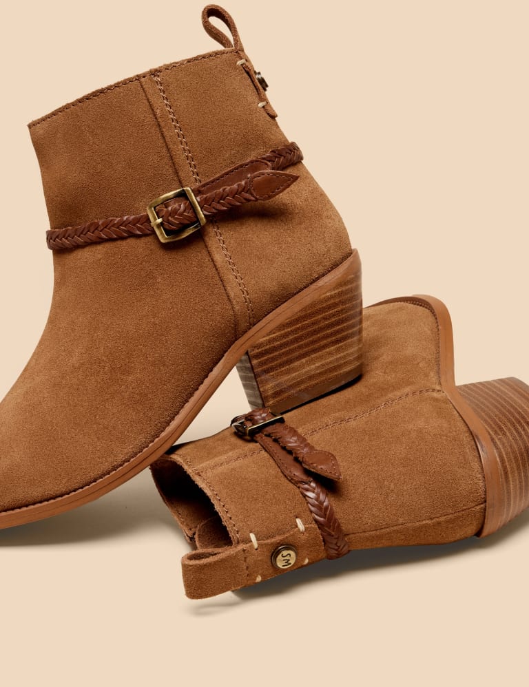 Suede buckle boots on sale