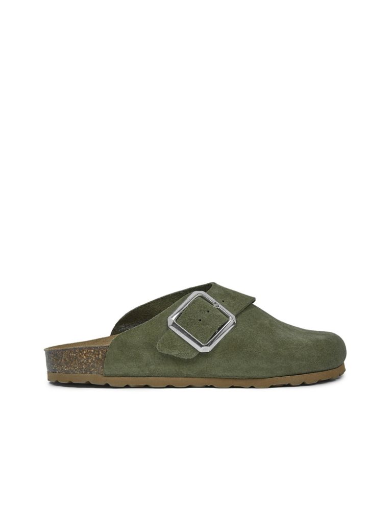 Suede Buckle Clogs 3 of 7