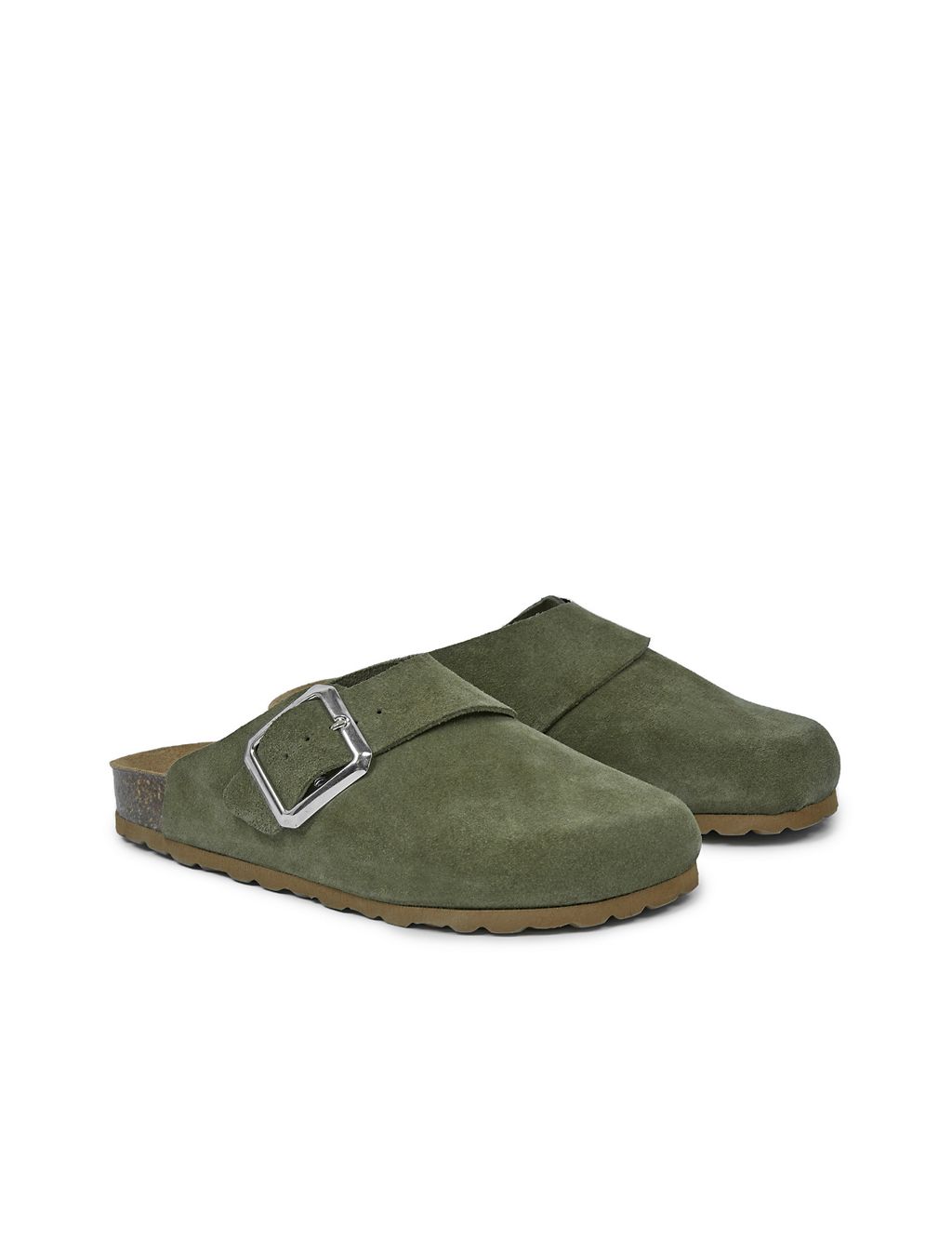 Suede Buckle Clogs 1 of 7