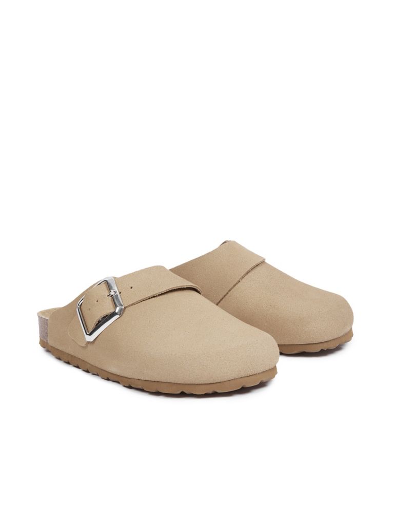 Suede Buckle Clogs 2 of 7