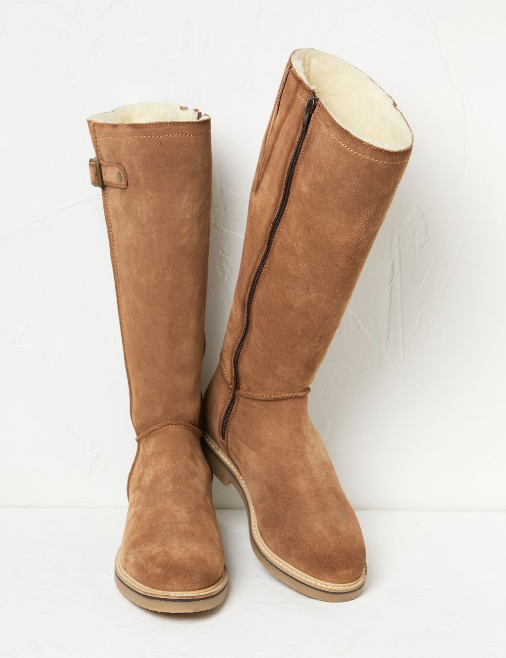 Suede Buckle Knee High Boots 1 of 4