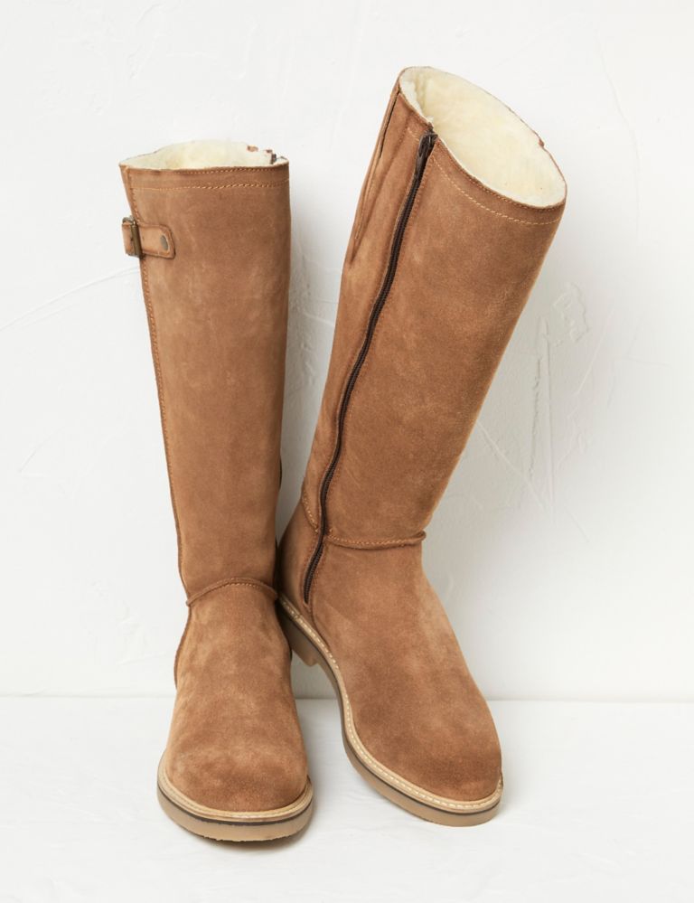 Suede Buckle Knee High Boots 2 of 4