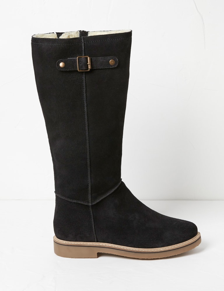Suede Buckle Knee High Boots FatFace M S