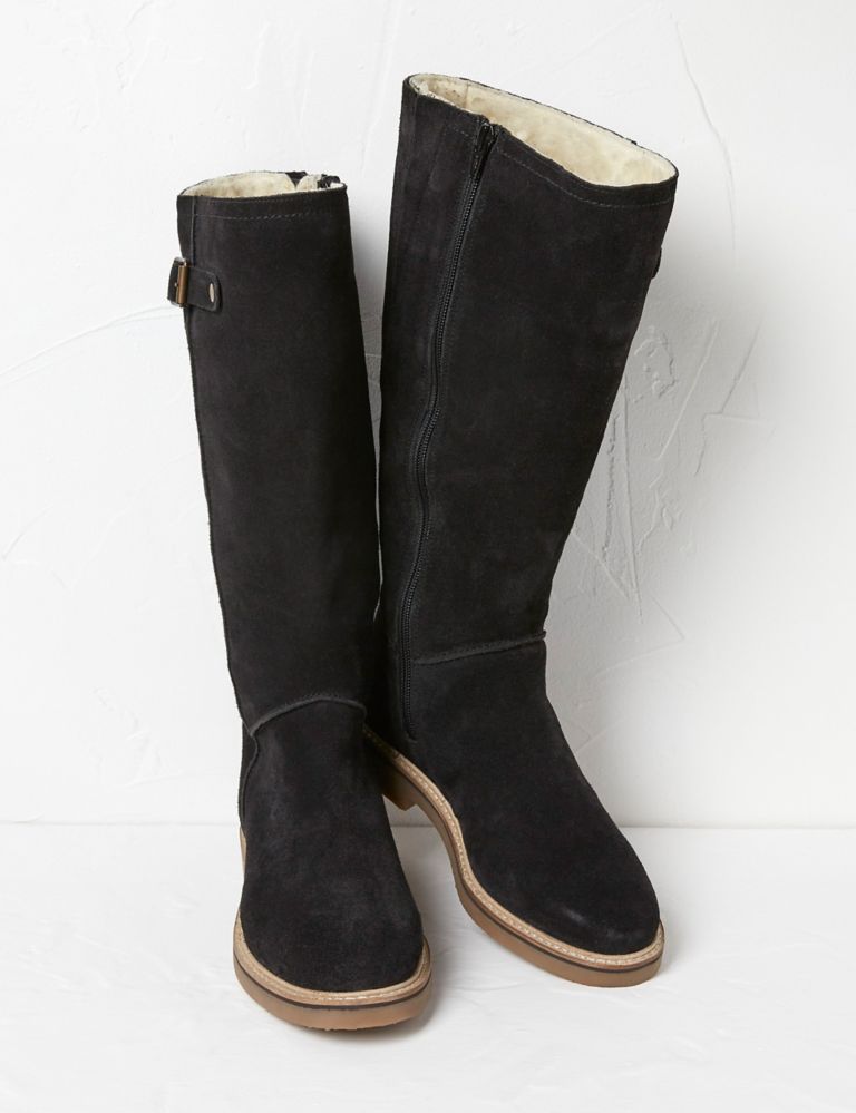 Suede Buckle Knee High Boots 2 of 4