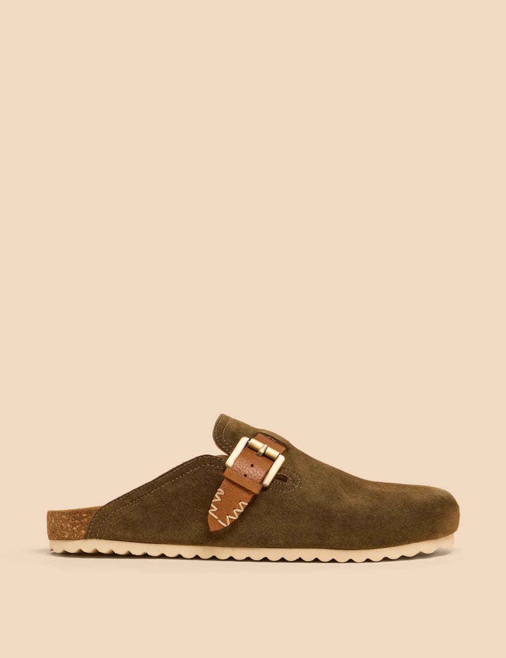 suede slip on mules