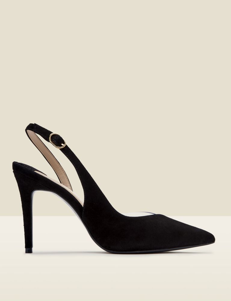 Suede Buckle Stiletto Heel Court Shoes 1 of 4