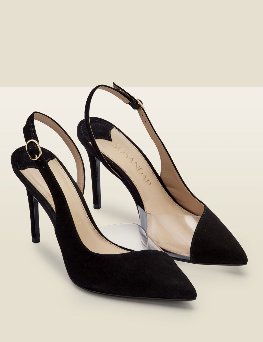 Suede Buckle Stiletto Heel Court Shoes 1 of 4