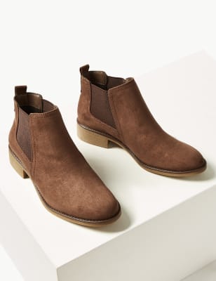block heel suedette chelsea boots