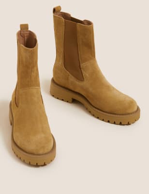 suede block heel boots