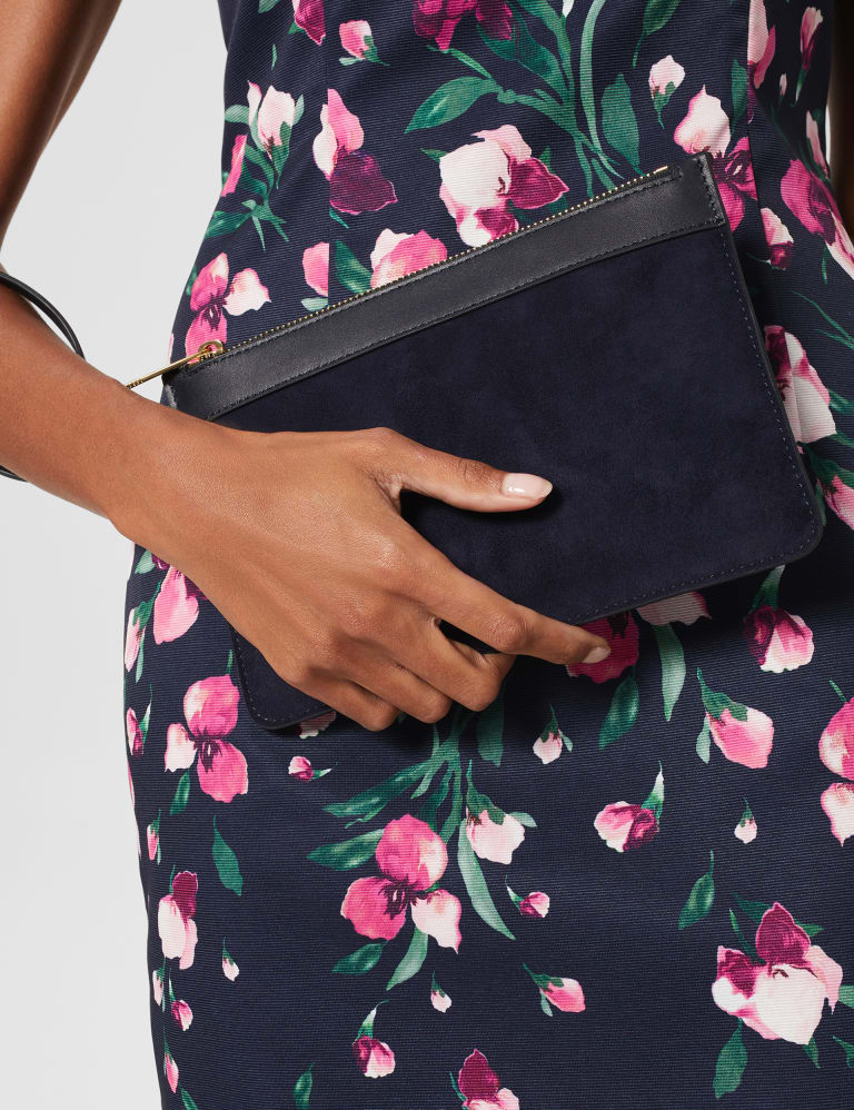 Suede Clutch Bag