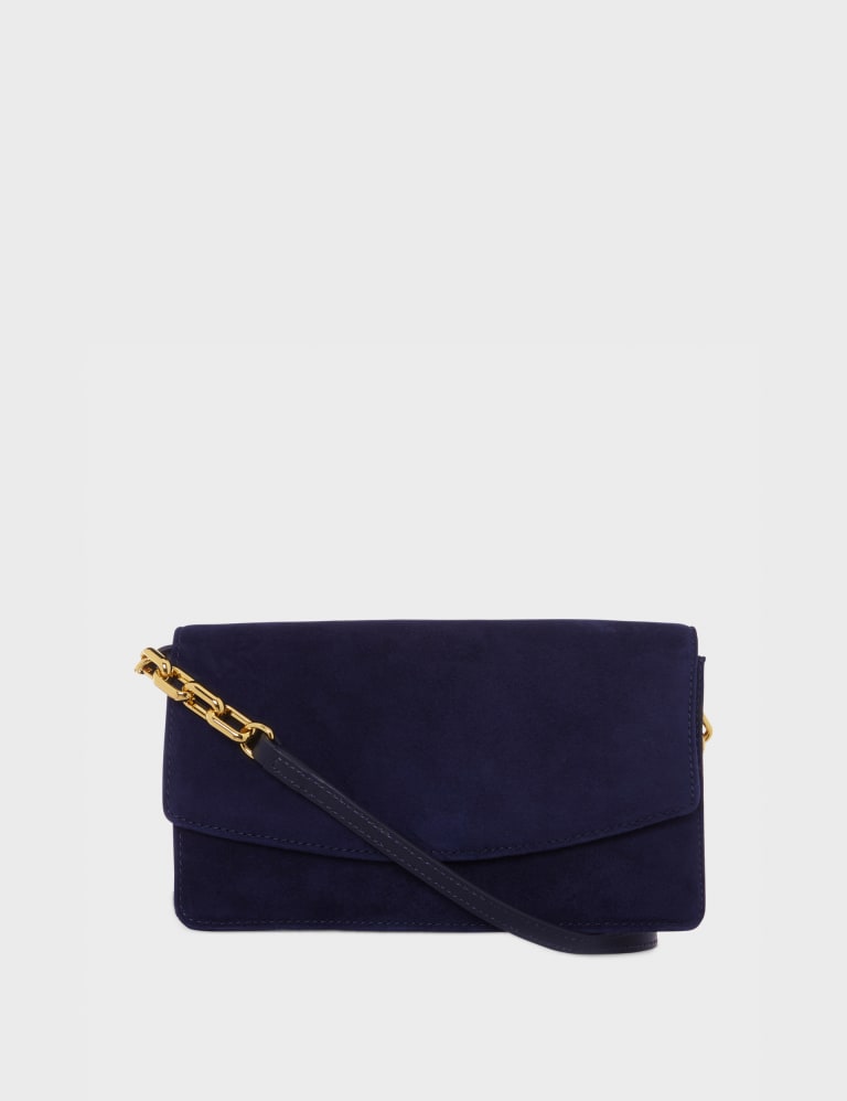 Hobbs navy shop clutch bag