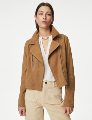 Suede Collared Biker Jacket | Per Una | Mu0026S